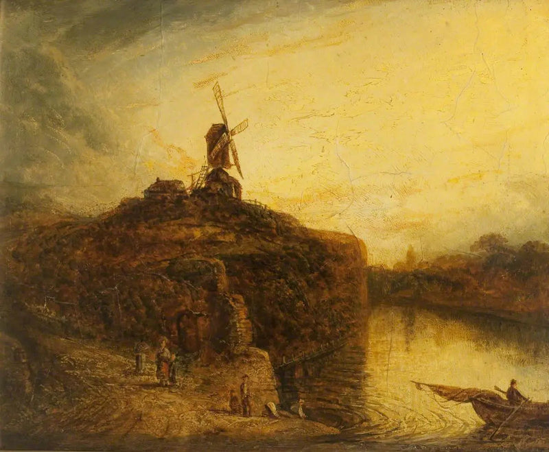 Vindmølle over en flod - Rembrandt