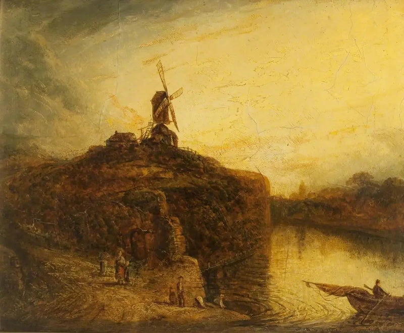 Vindmølle over en flod - Rembrandt