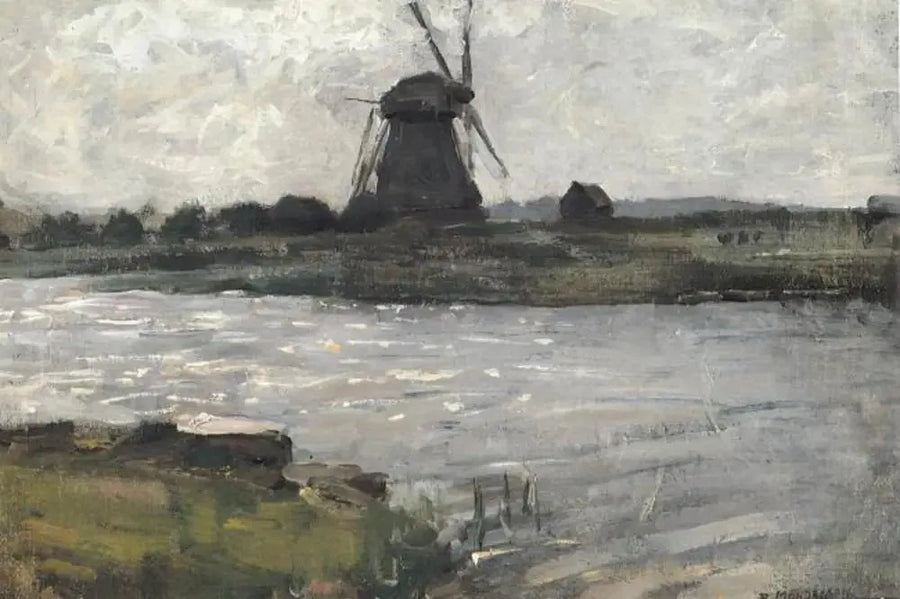 Oostzijdse Mølle set fra Landzicht gårdens kaj - Piet Mondrian