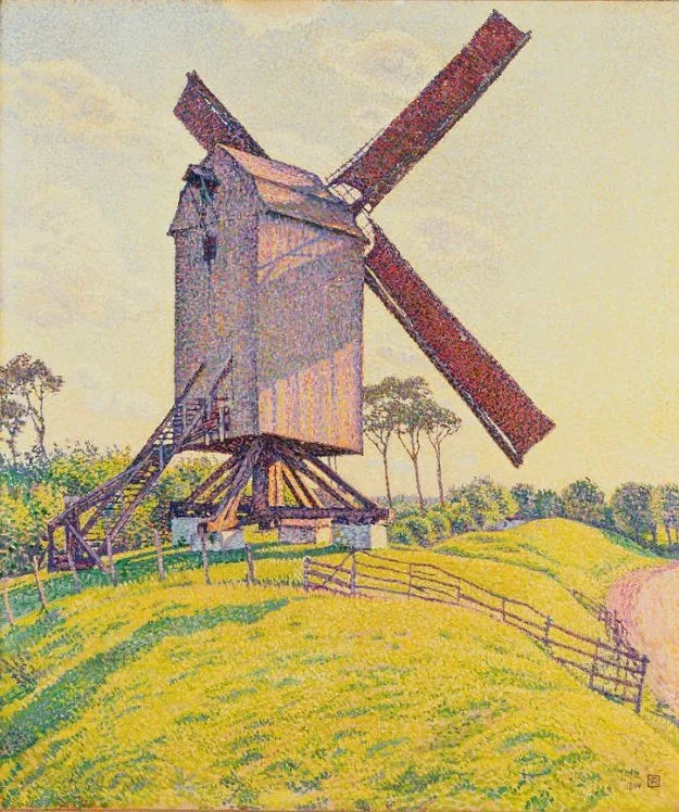 Kalf-møllen i Knokke eller vindmølle i Flandern (Le Moulin du Kalf à Knokke ou Moulin en Flandre) - Théo van Rysselberghe