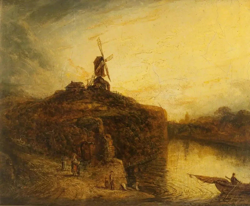 Vindmølle over en flod - Rembrandt