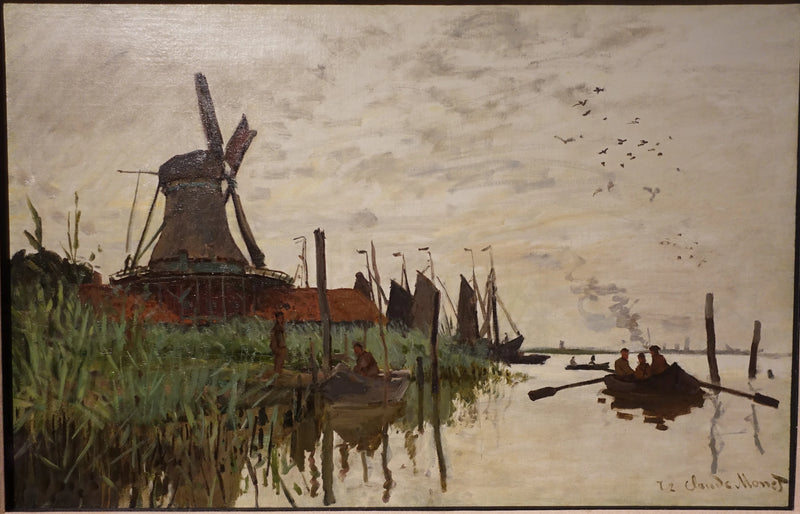 Vindmølle og både nær Zaandam W177 - Claude Monet
