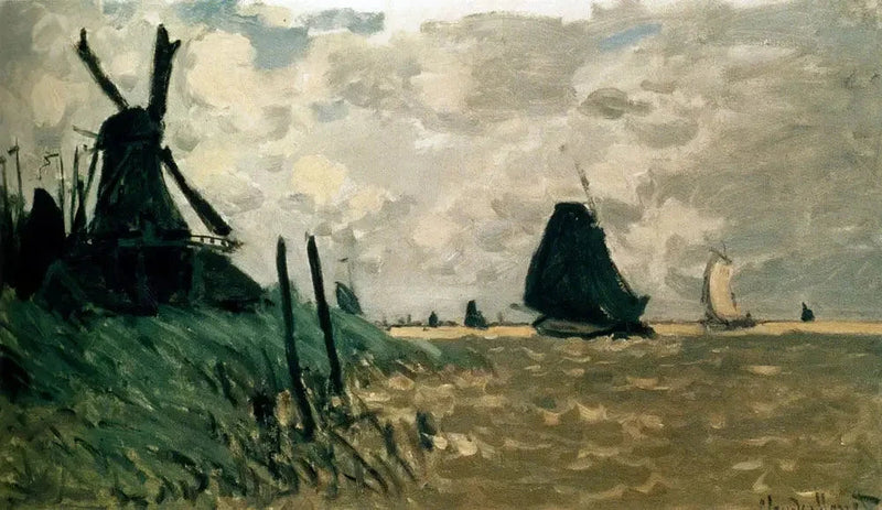 En vindmølle nær Zaandam W178 - Claude Monet