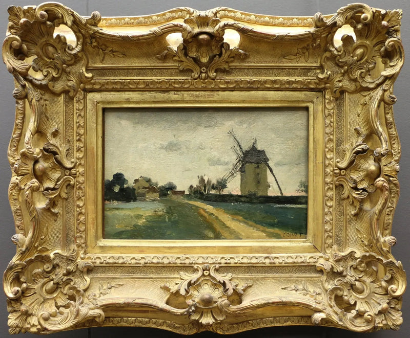 Tvillingevindmøller på Picardie-højen - Jean-Baptiste Camille Corot