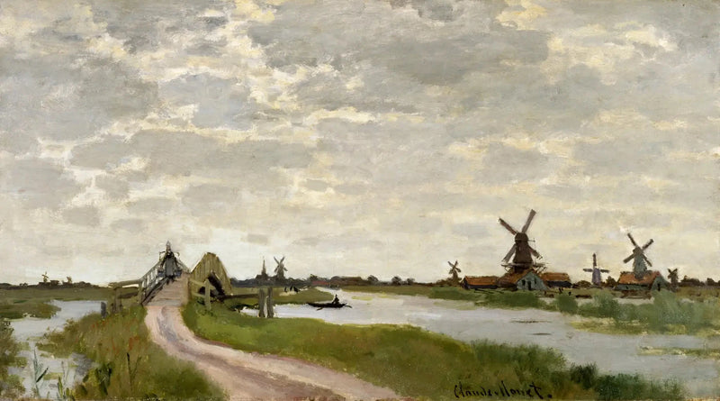 Vindmøller i nærheden af Zaandam W170 - Claude Monet