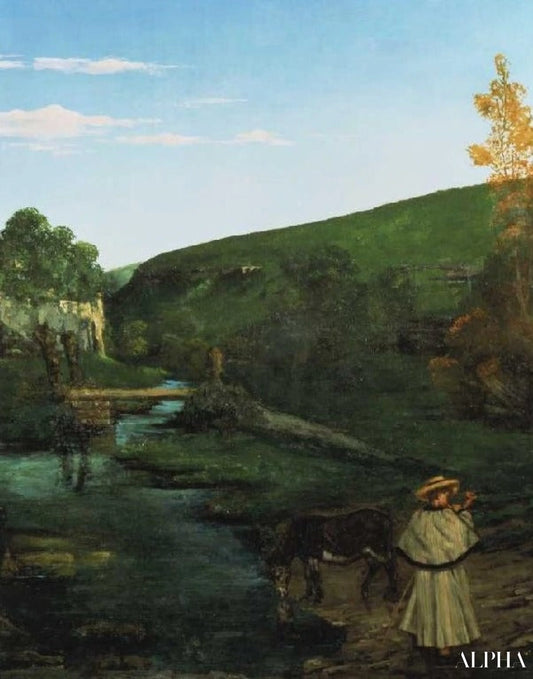 Moutons avec des ânes dans le paysage du Jura - Gustave Courbet - Reproductions de tableaux et peintures haut de gamme