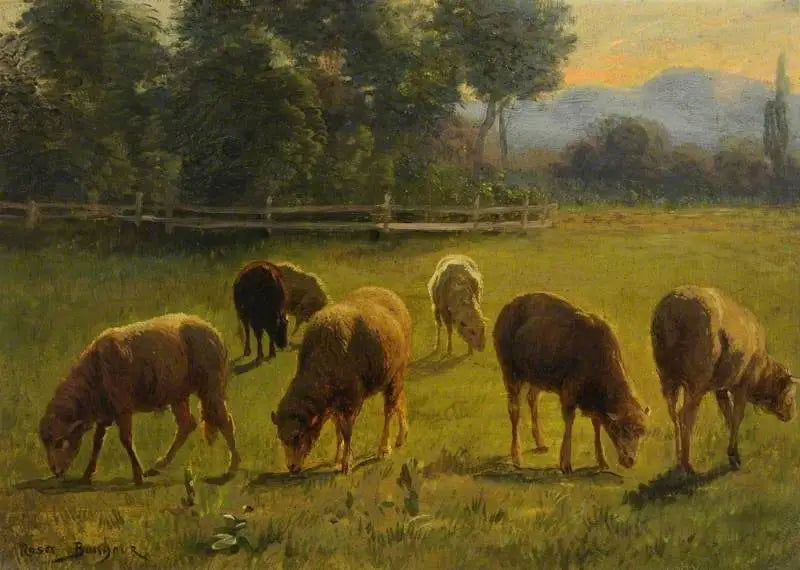 Moutons i et landskab - Rosa Bonheur