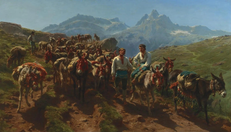 Spanske muldyrførere, der krydser Pyrenæerne - Rosa Bonheur
