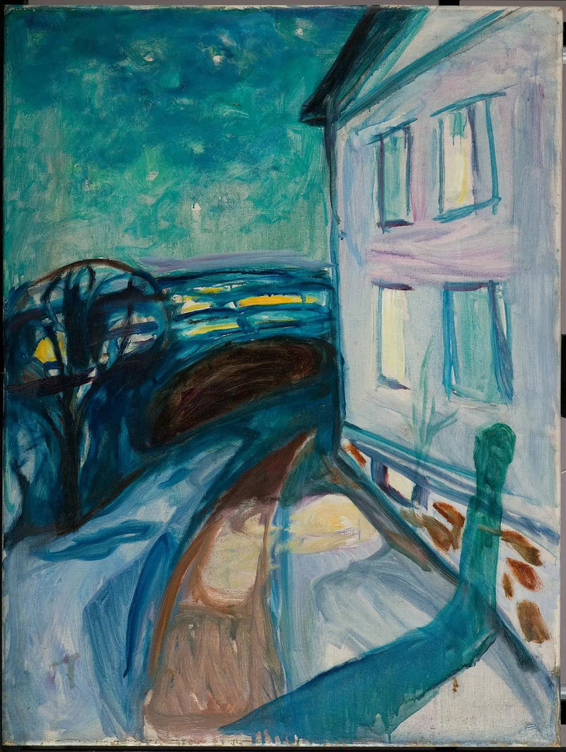husmur i måneskin - Edvard Munch