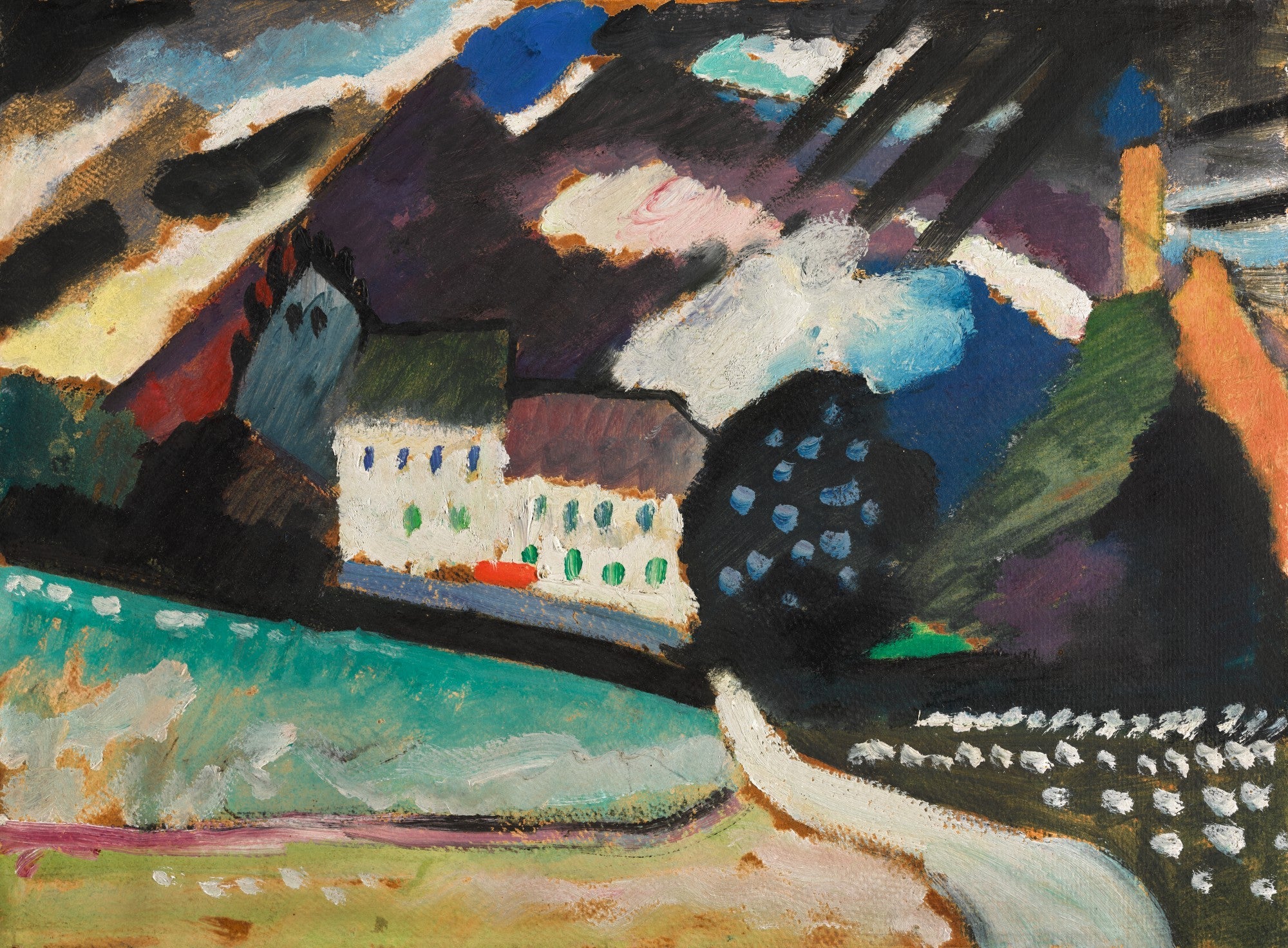 Murnau - Château et église II - Vassily Kandinsky image 1 copie peinte à la main à l’huile