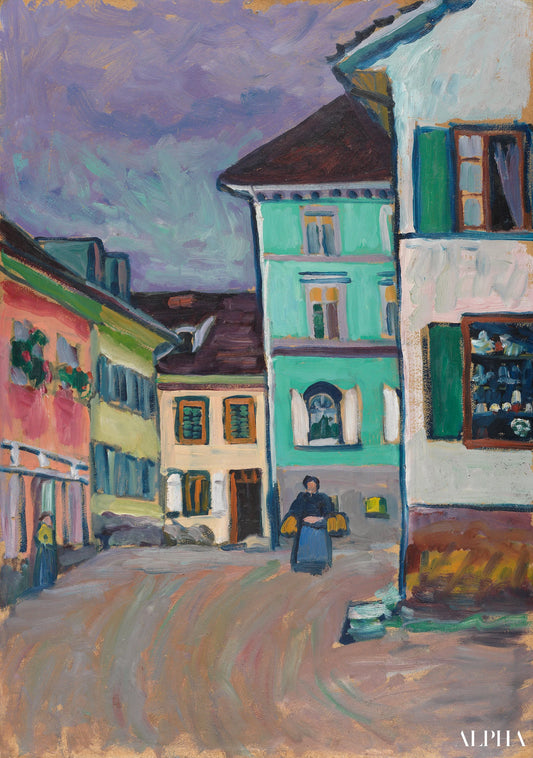 Murnau øverst på Johannisstrasse - Vassily Kandinsky - Reproduktioner af malerier og højkvalitets malerier