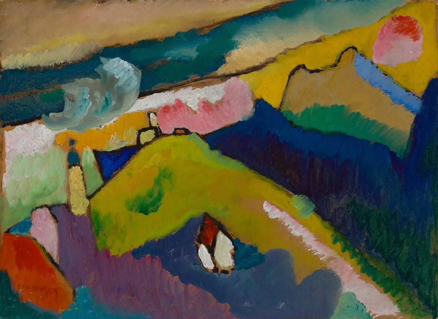 Murnau - Bjerglandskab med kirke - Vassily Kandinsky
