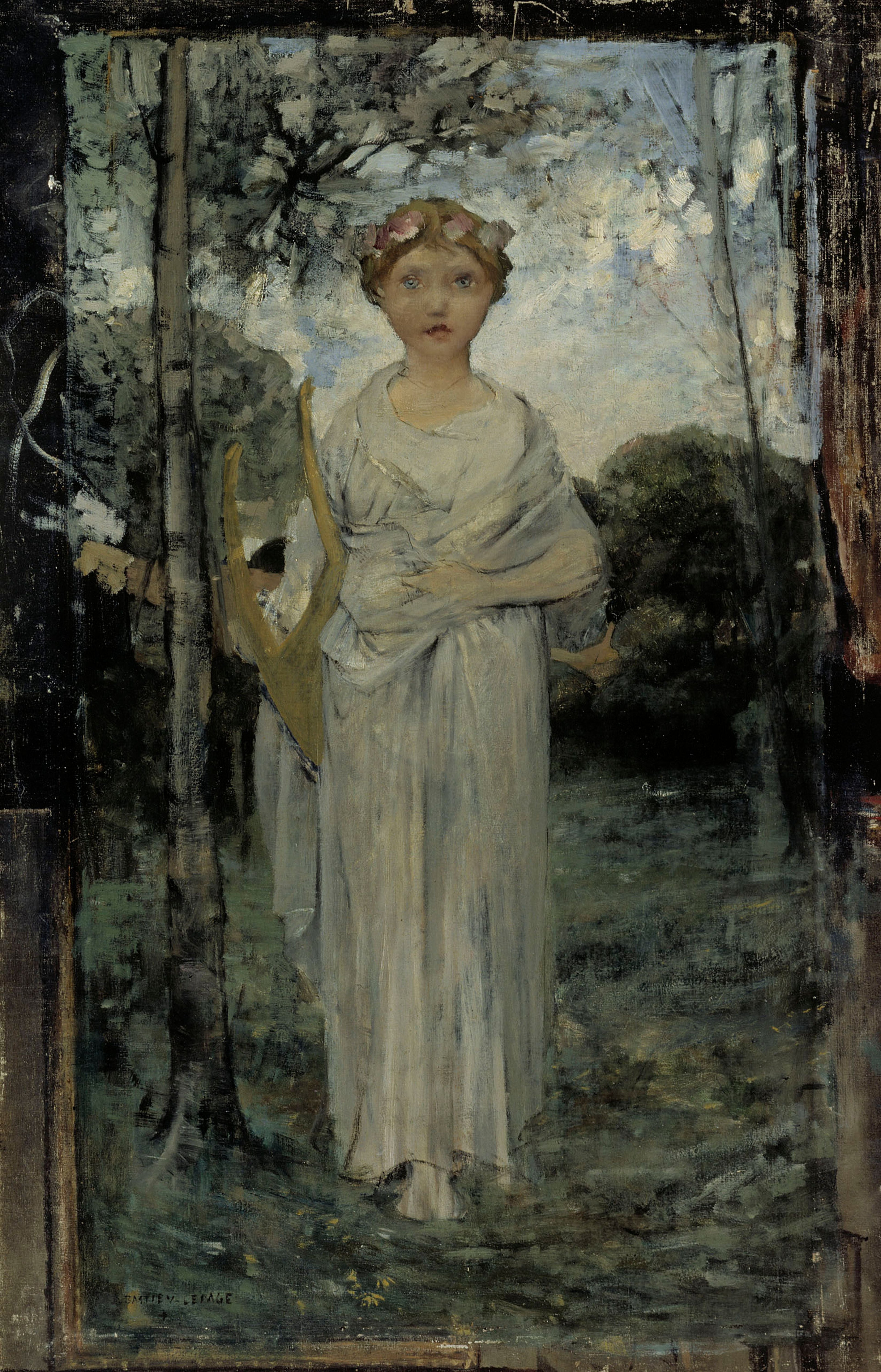 Muse, Étude - Jules Bastien-Lepage image 1 copie peinte à la main à l’huile