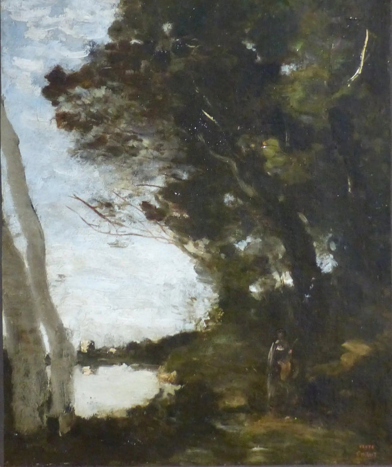 Muse under træer - Jean-Baptiste Camille Corot