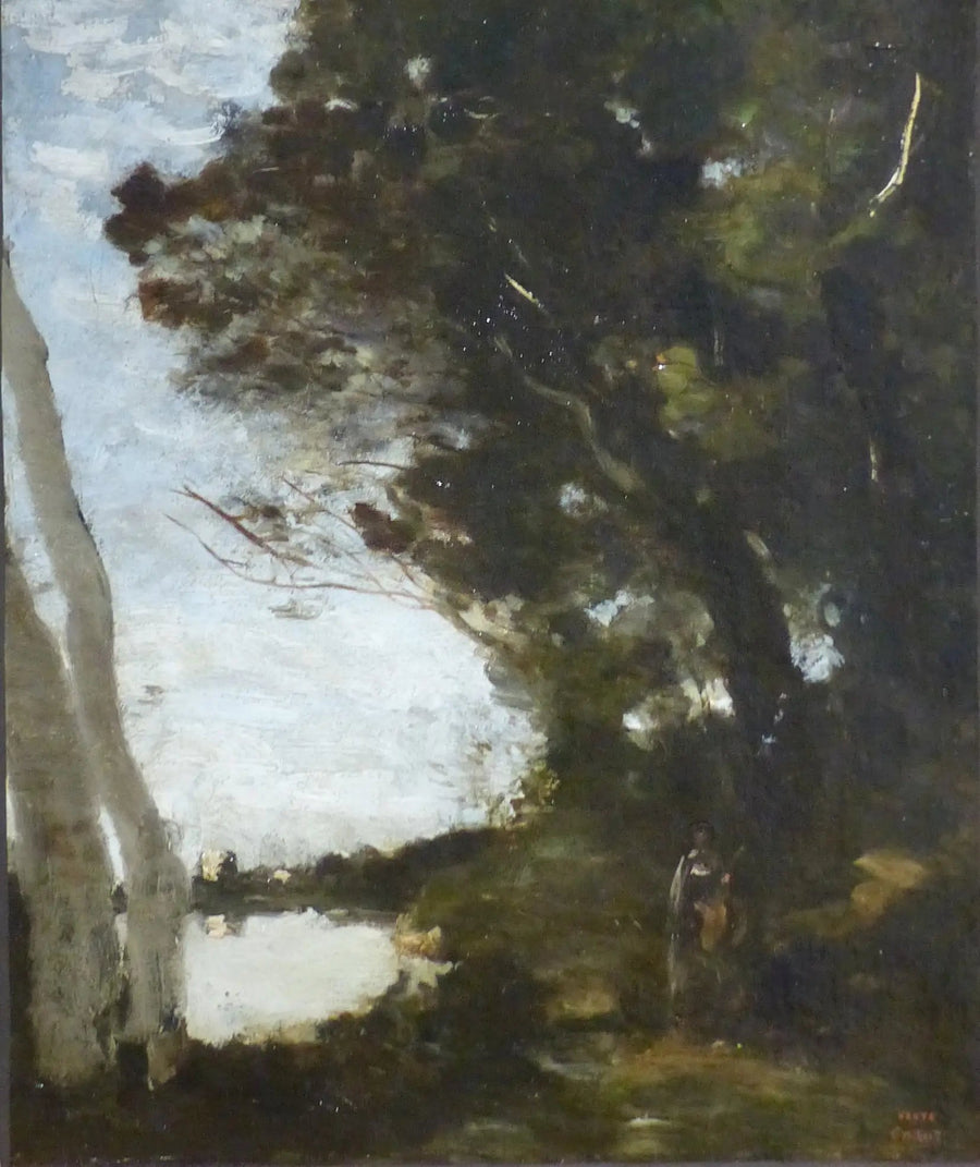 Muse under træer - Jean-Baptiste Camille Corot