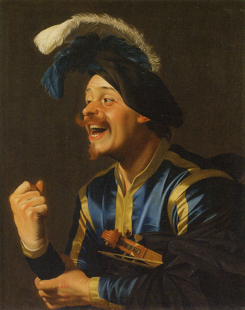 Lattermusiker med en violin under armen - Gerrit van Honthorst