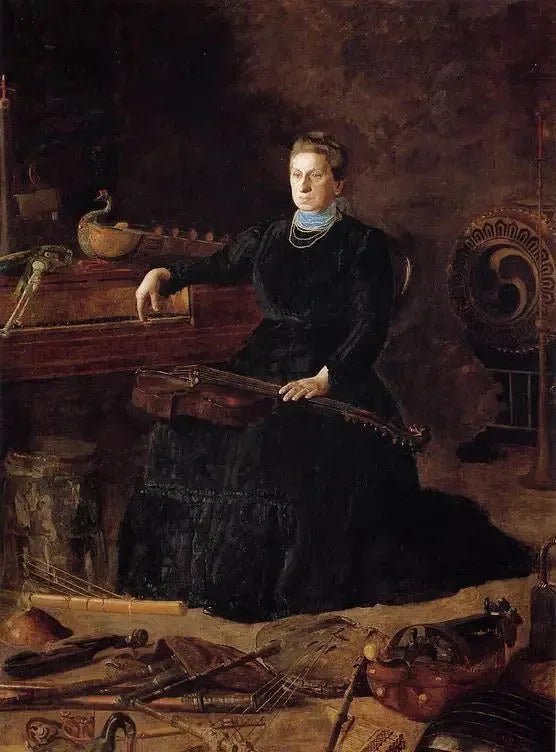 Urtidens musik (Portræt af Sarah Sagehorn Frishmuth) - Thomas Eakins