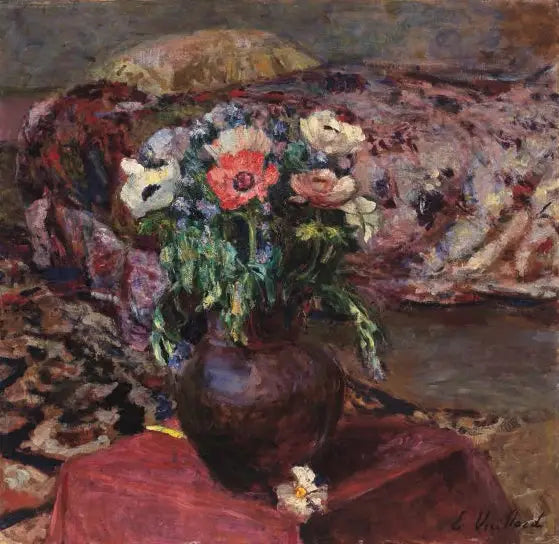 Myosotis og anemoner - Édouard Vuillard