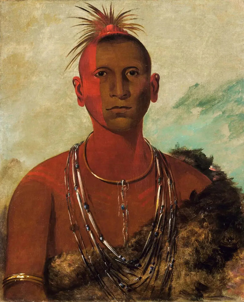 Náh-se-ús-kuk, Tornado roterende, ældste søn af den sorte Falk - George Catlin