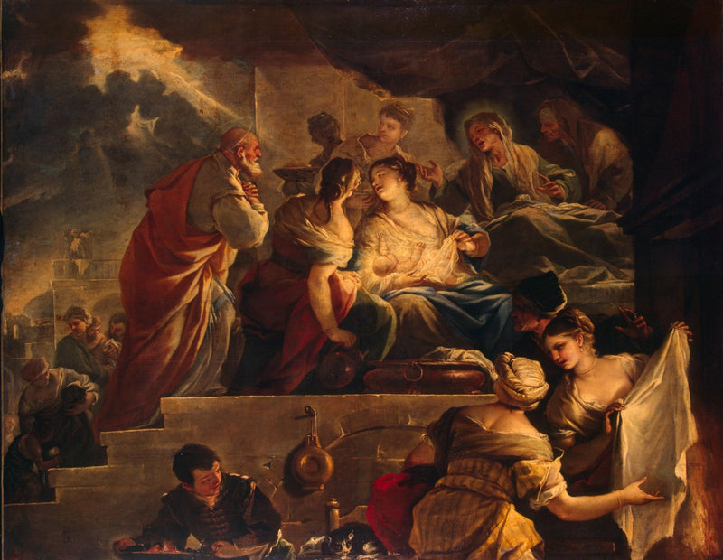 Fødsel af Sankt Johannes Døberen - Luca Giordano