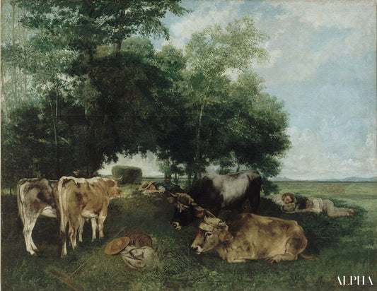 Nap i høstsæsonen, Doubs-bjergene - Gustave Courbet - Reproduktioner af malerier og højkvalitets malerier