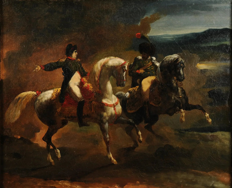 Napoleon der giver en ordre til en overordnet officer i Guides - Théodore Géricault