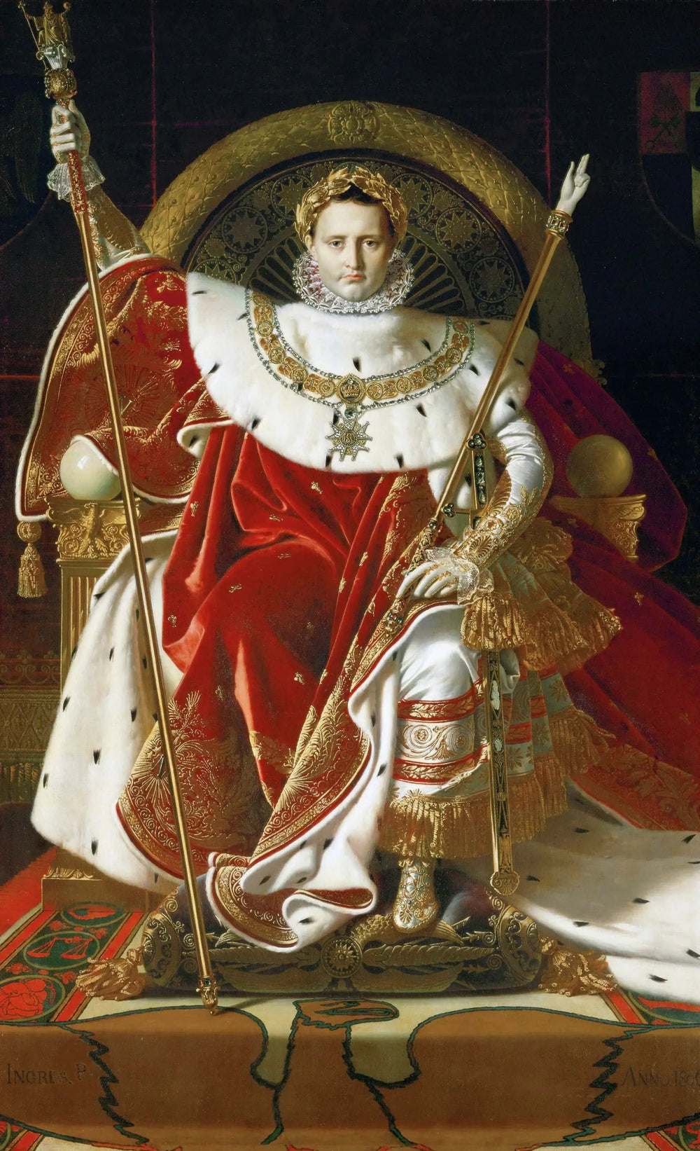 Napoléon Ier sur le trône impérial - Jean-Auguste-Dominique Ingres image 1 reproduction de peinture à l’huile
