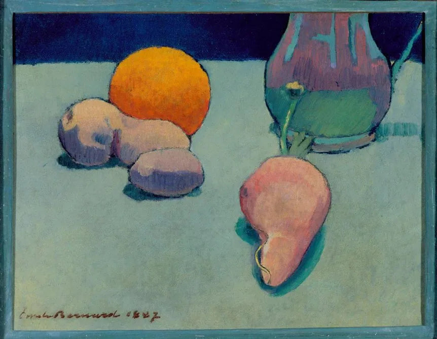 Stillleben med appelsin og kande - Émile Bernard