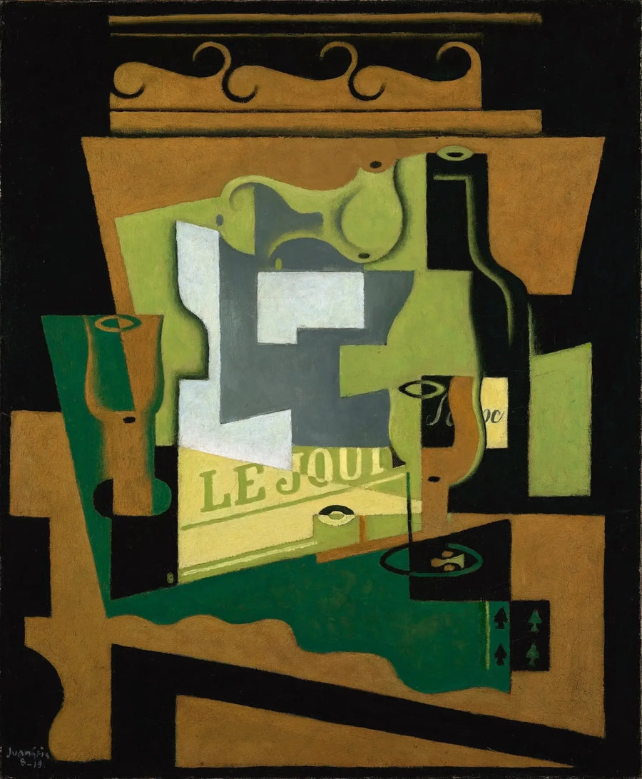 Stillleben med Bordeaux-flaske - Juan Gris