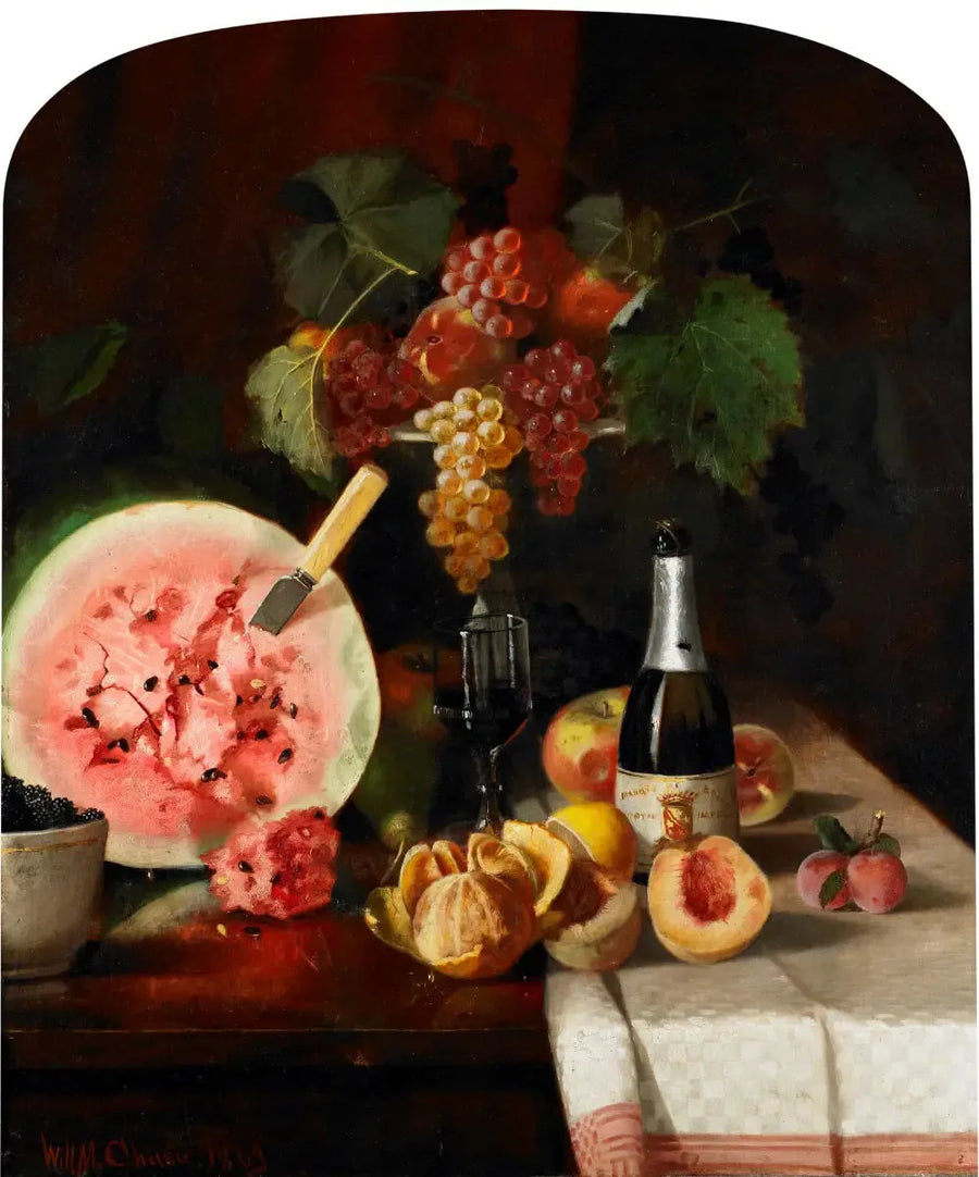 Stillleben mit Wassermelone - William Merritt Chase
