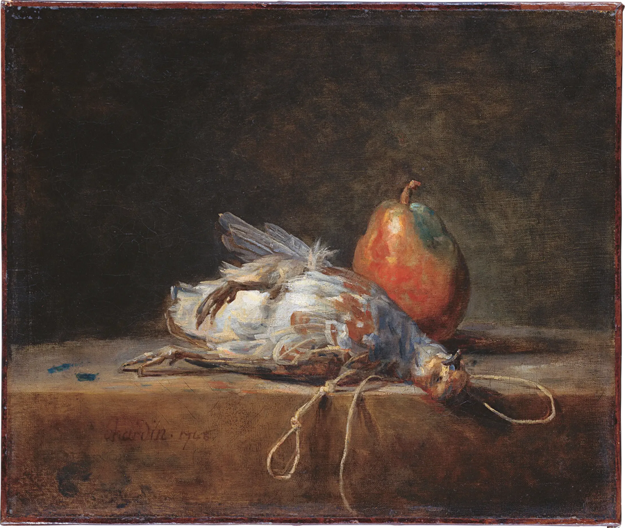 Stillleben med vildand og pære - Jean Siméon Chardin