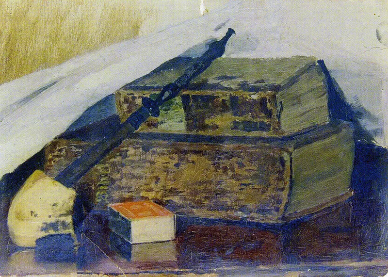 Stilleben med pibe og bibler - Edvard Munch