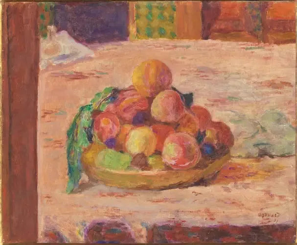 Stilleben: tallerken og frugter - Pierre Bonnard
