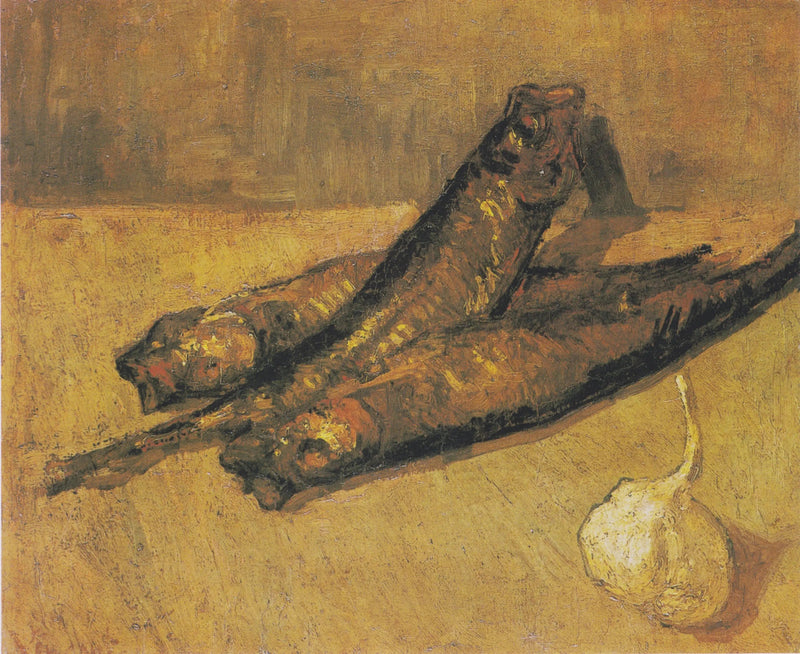 Stilleben med hvidløg og løg - Vincent van Gogh