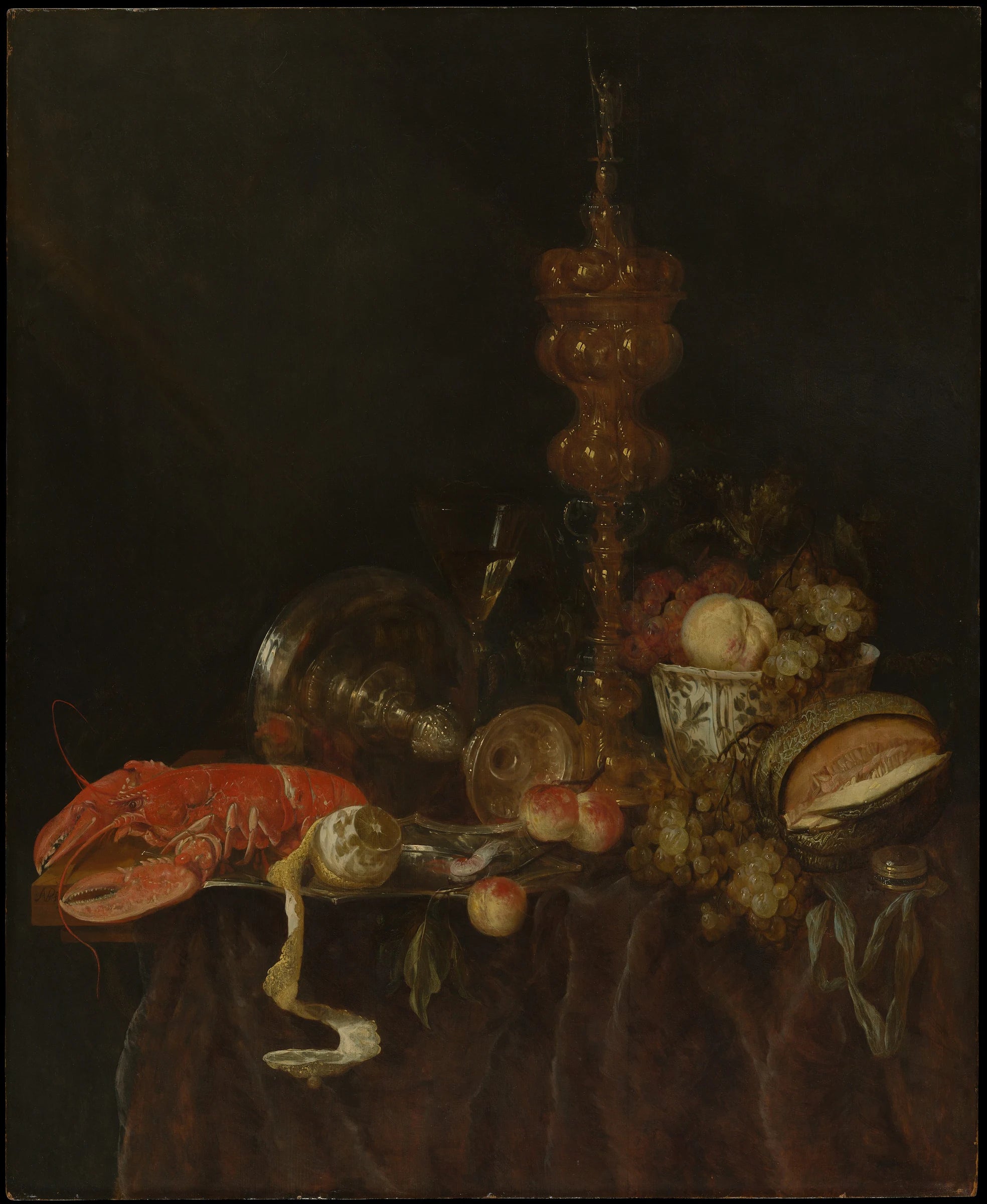 Nature morte au homard et aux fruits - Abraham van Beyeren