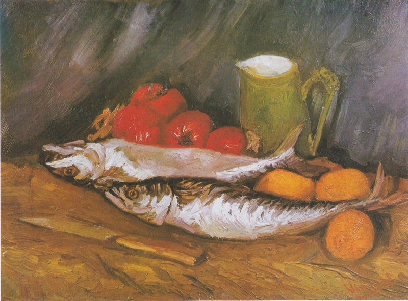 Stilleben med makrel, citron og tomat - Vincent van Gogh