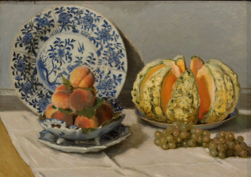 Stilleben med melon - Claude Monet