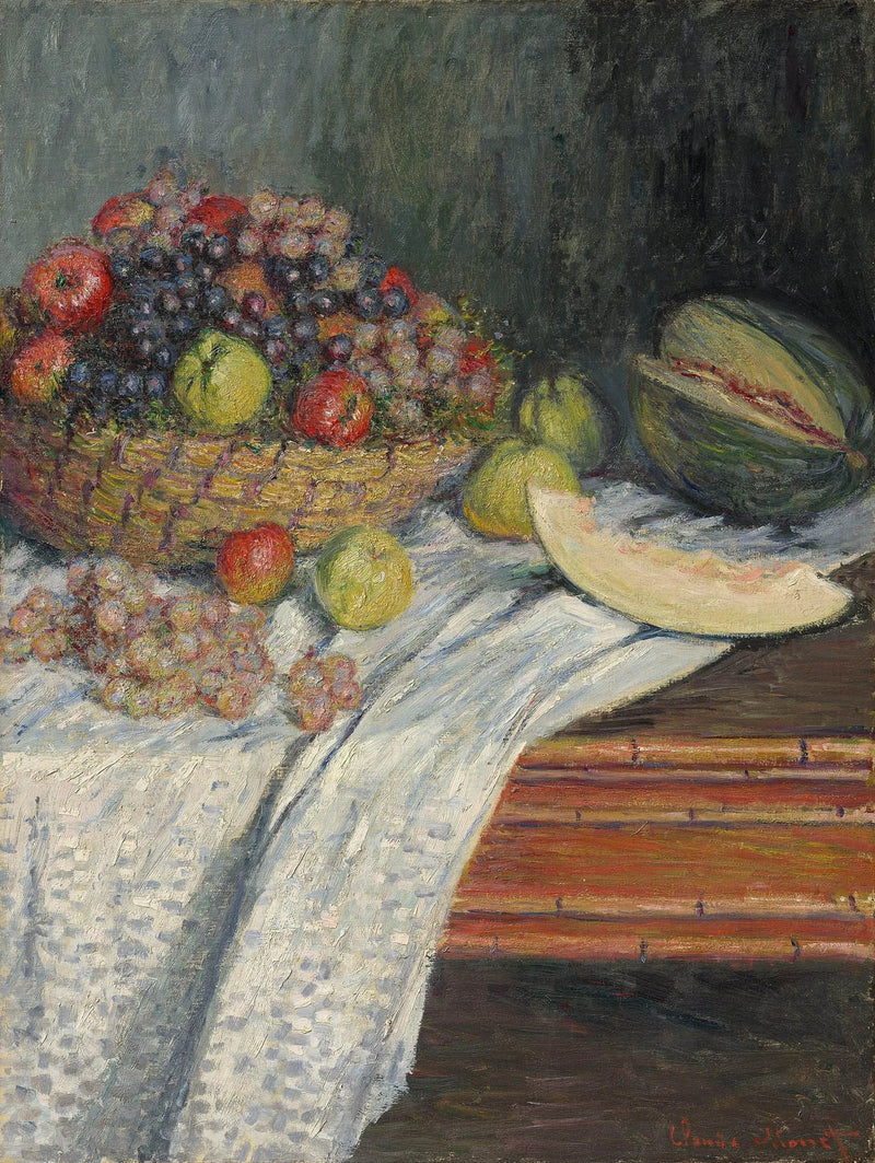 Stilleben med spansk melon - Claude Monet