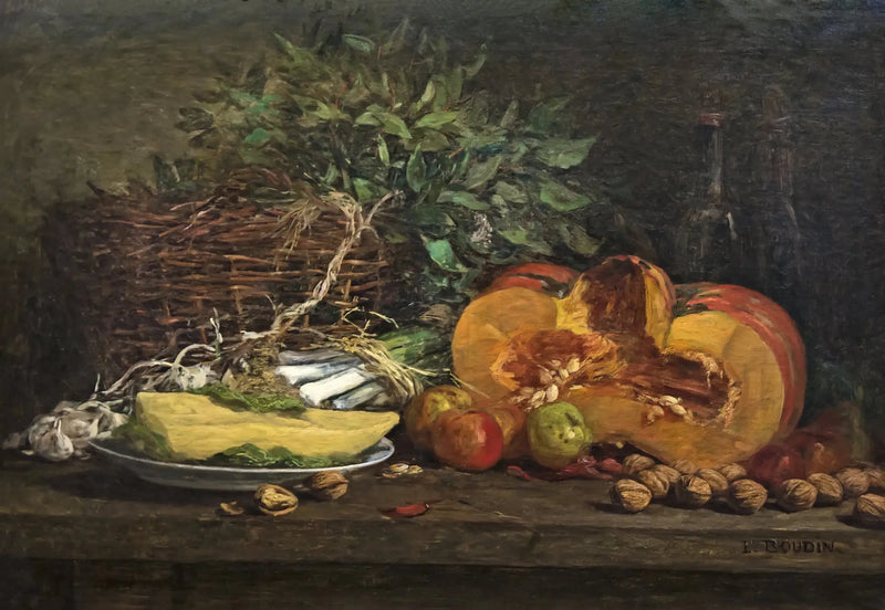 Stilleben med græskar - Eugène Boudin