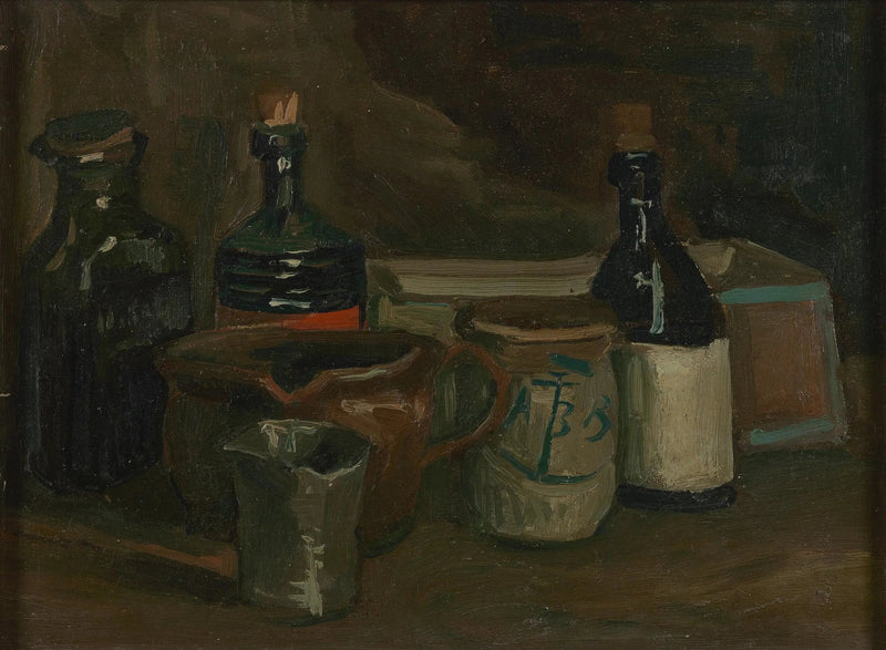 Stilleben med flasker og fajance - Vincent van Gogh