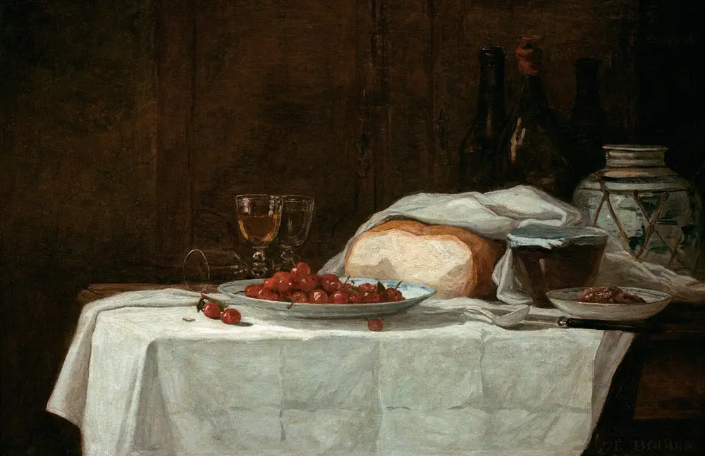 Nature morte aux cerises - Eugène Boudin image 1 copie peinte à la main à l’huile