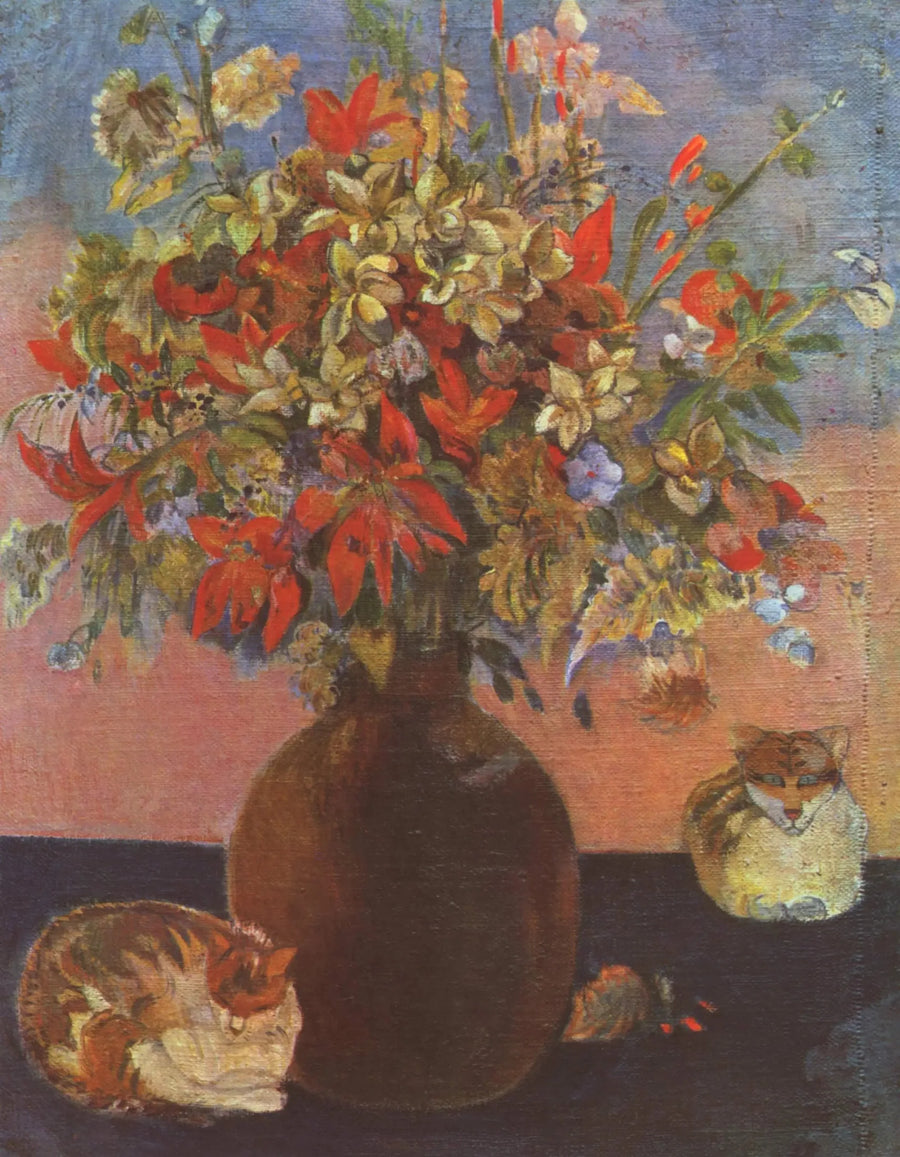 Stilleben med katte - Paul Gauguin
