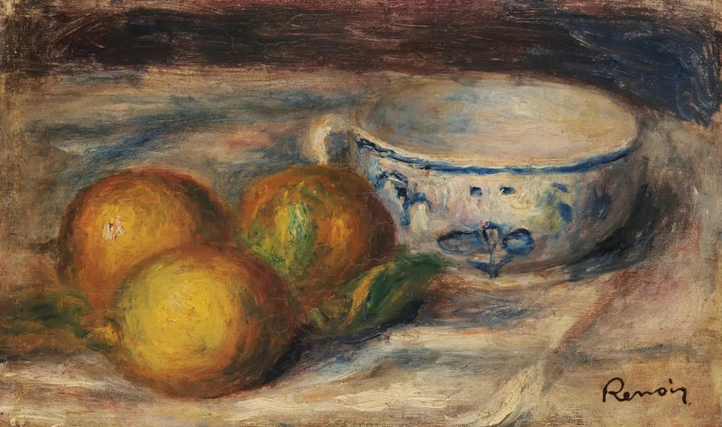 Stilleben med citroner og en kop - Pierre-Auguste Renoir