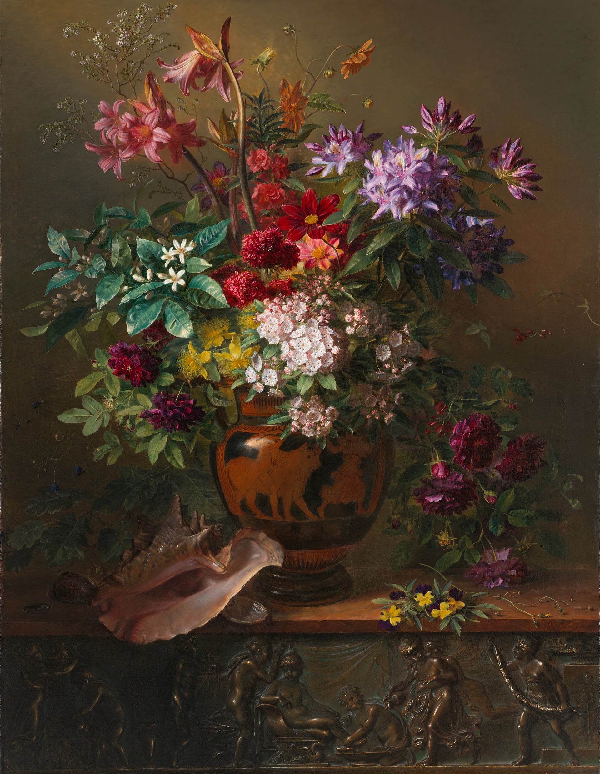 Nature morte aux fleurs dans un vase grec : allégorie du Printemps - Georgius Jacobus Johannes van Os