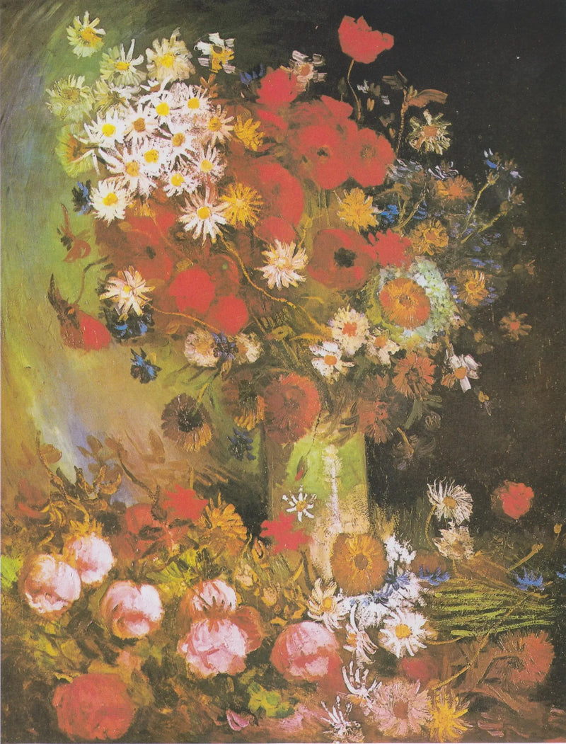 Stilleben med markblomster og roser - Vincent van Gogh