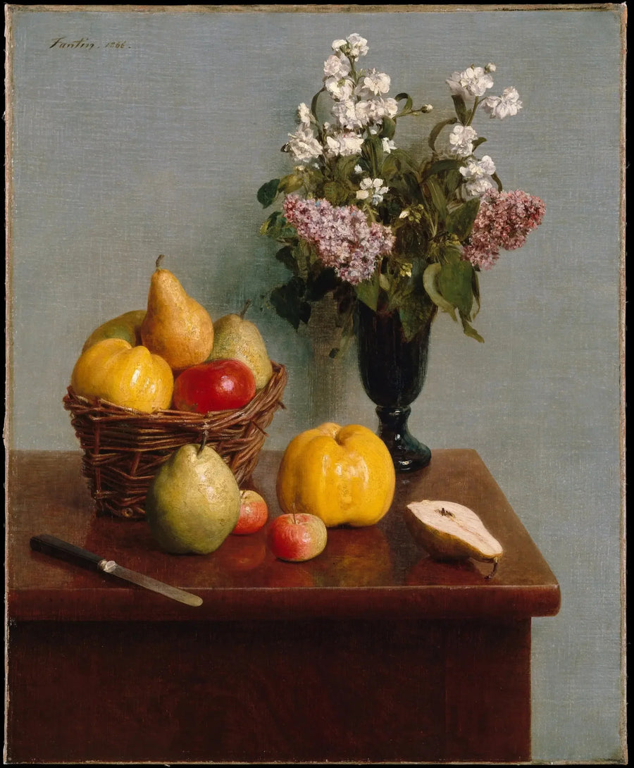 Stillleben med blomster og frugt - Henri Fantin-Latour
