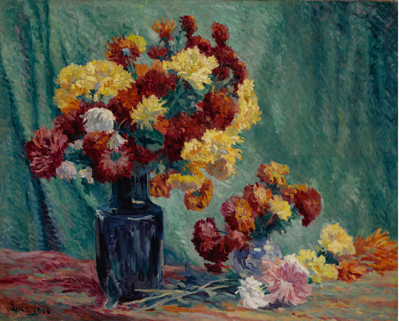 Natturtro med blomster - Maximilien Luce