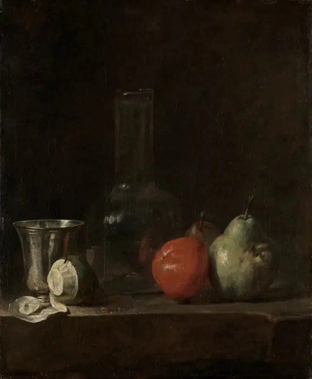 Frugtstilleben med en glasvase - Jean Siméon Chardin