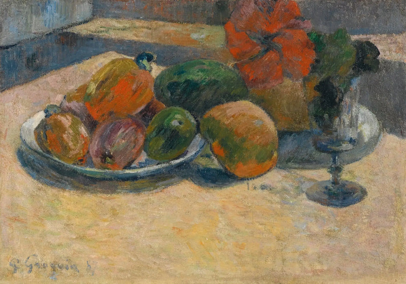 Stilleben med mangoer og hibiscusblomst - Paul Gauguin
