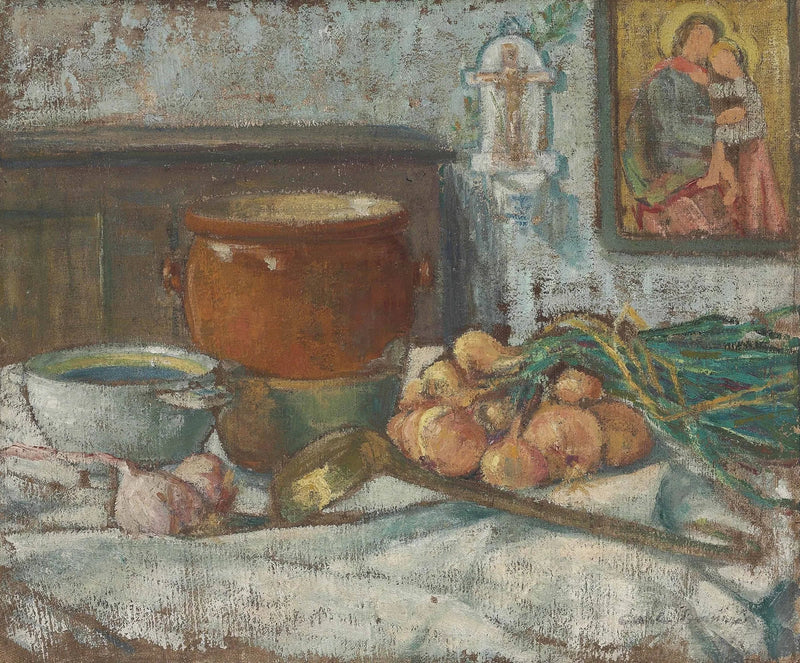 Stillleben med løg - Émile Bernard